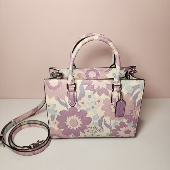 NWT Coach CBM08 Maggie Small Tote Bag With Floral Print - Picture 1 of 6